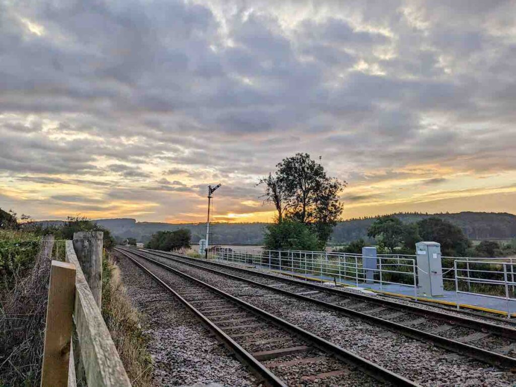 Howsham railway tracks headed towards York