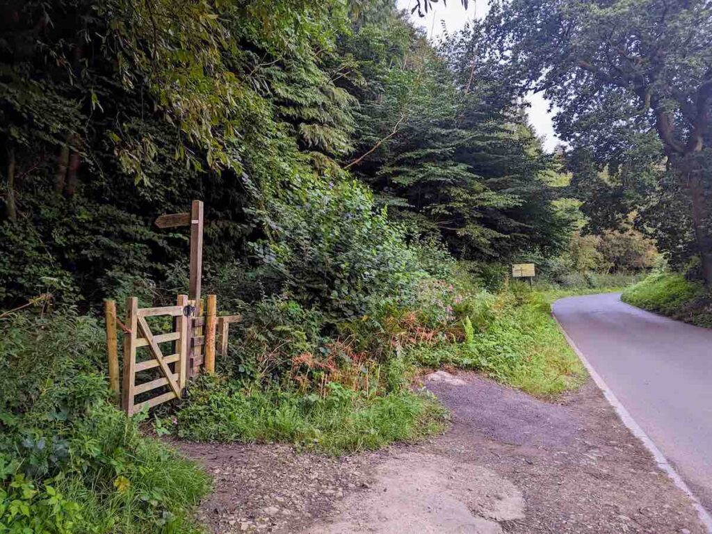 Gate to enter the woodland next to the Kirkham Priory and go off road