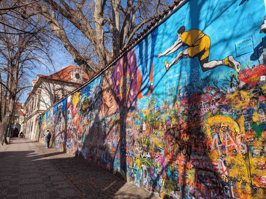 The Famous Lennon Wall in the Morning Sun